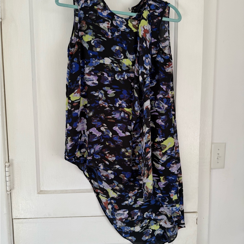 Floral Asymmetrical Long Blouse